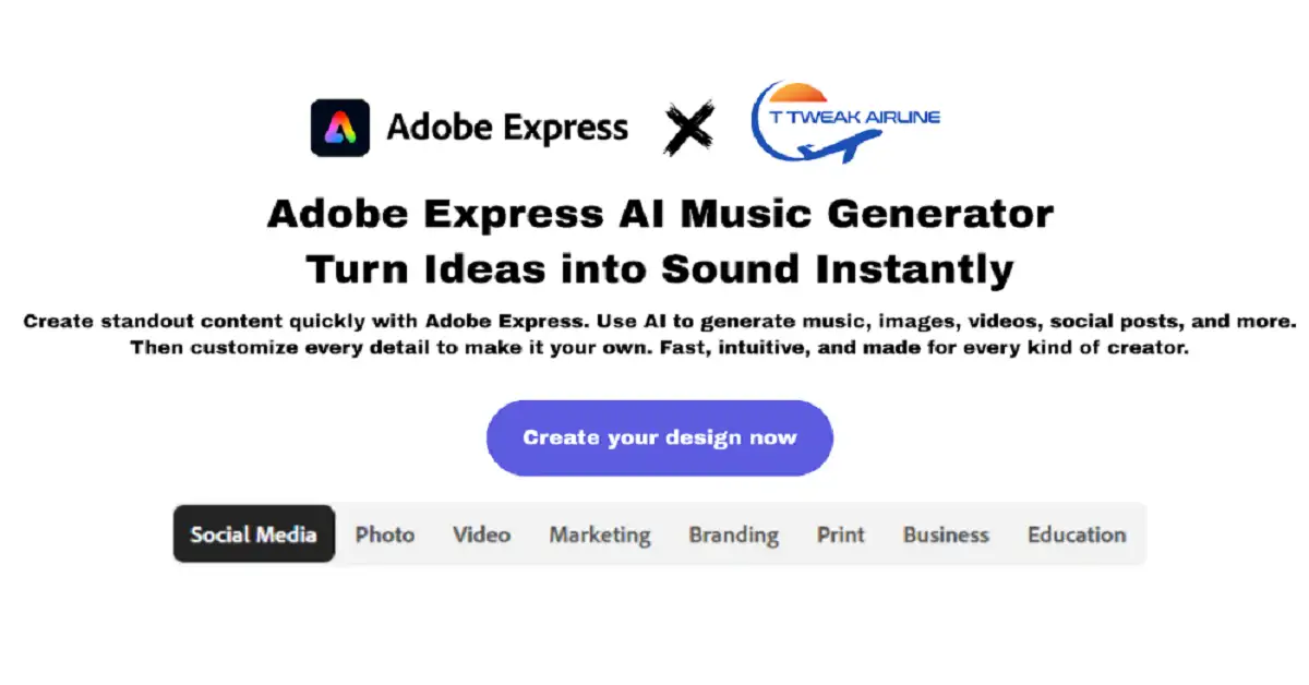 Adobe Express AI music generator